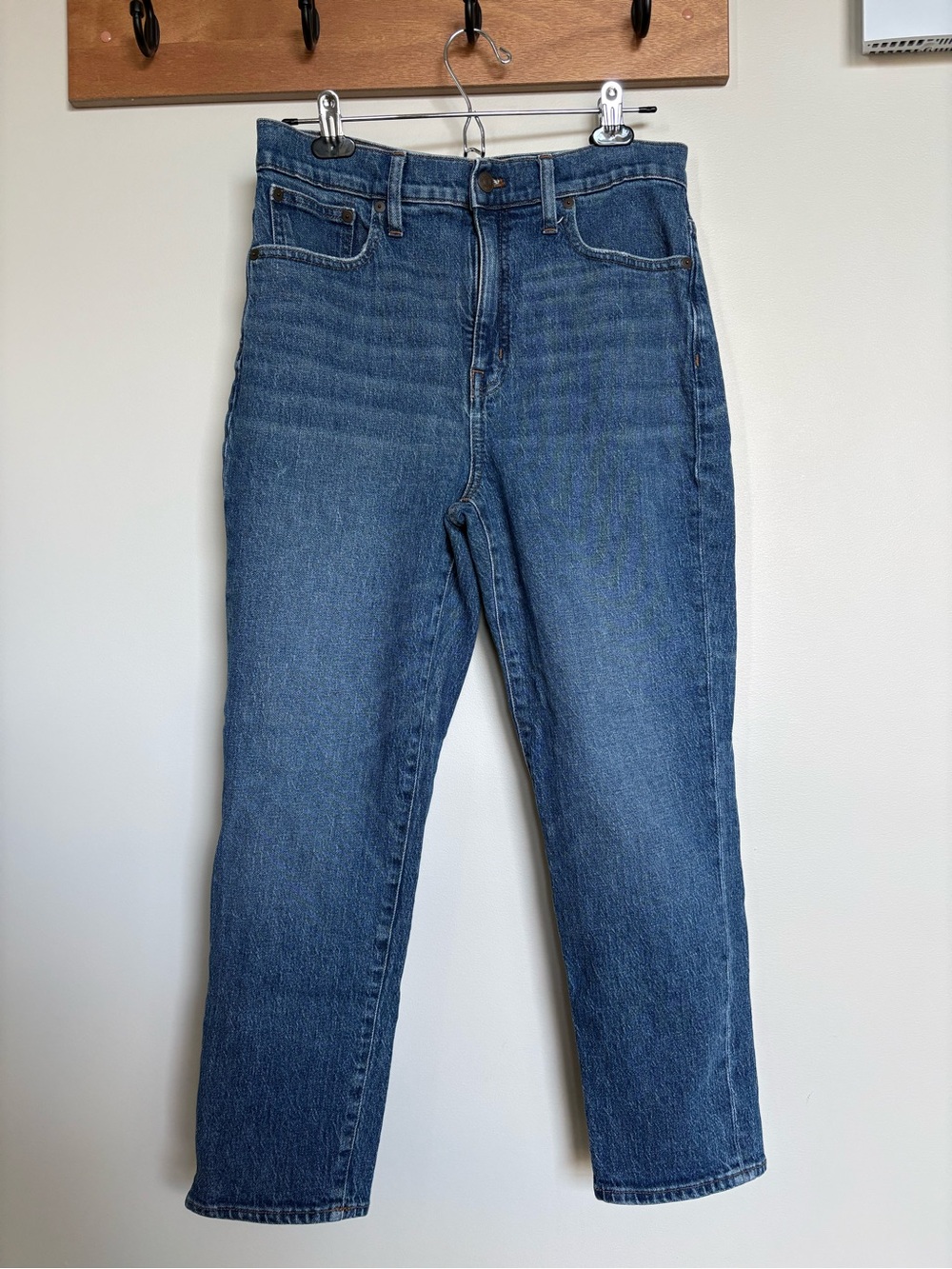 Madewell Classic Straight Jeans Size 29 High Rise Cropped Medium Wash